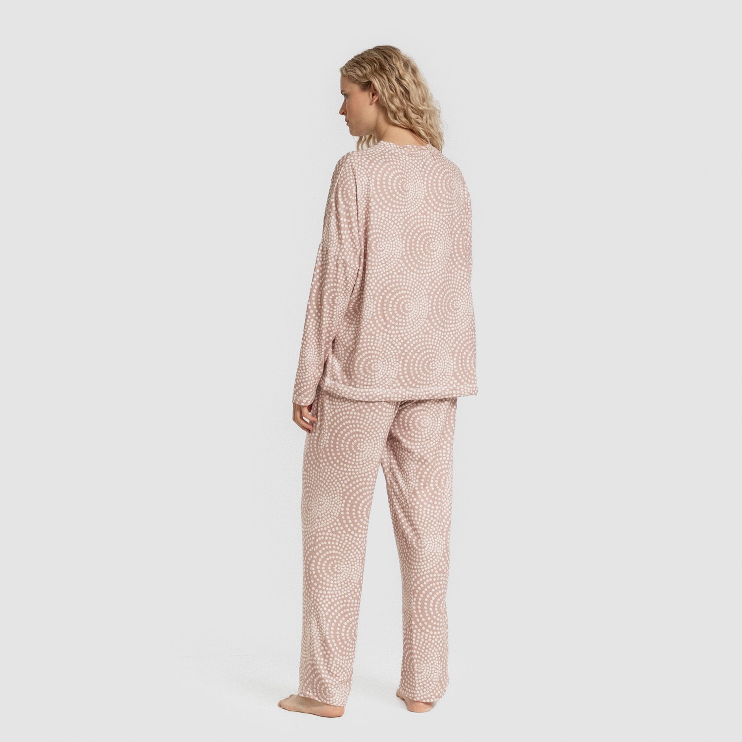 Pijama longo feminino Secret Katy, rosa malva
