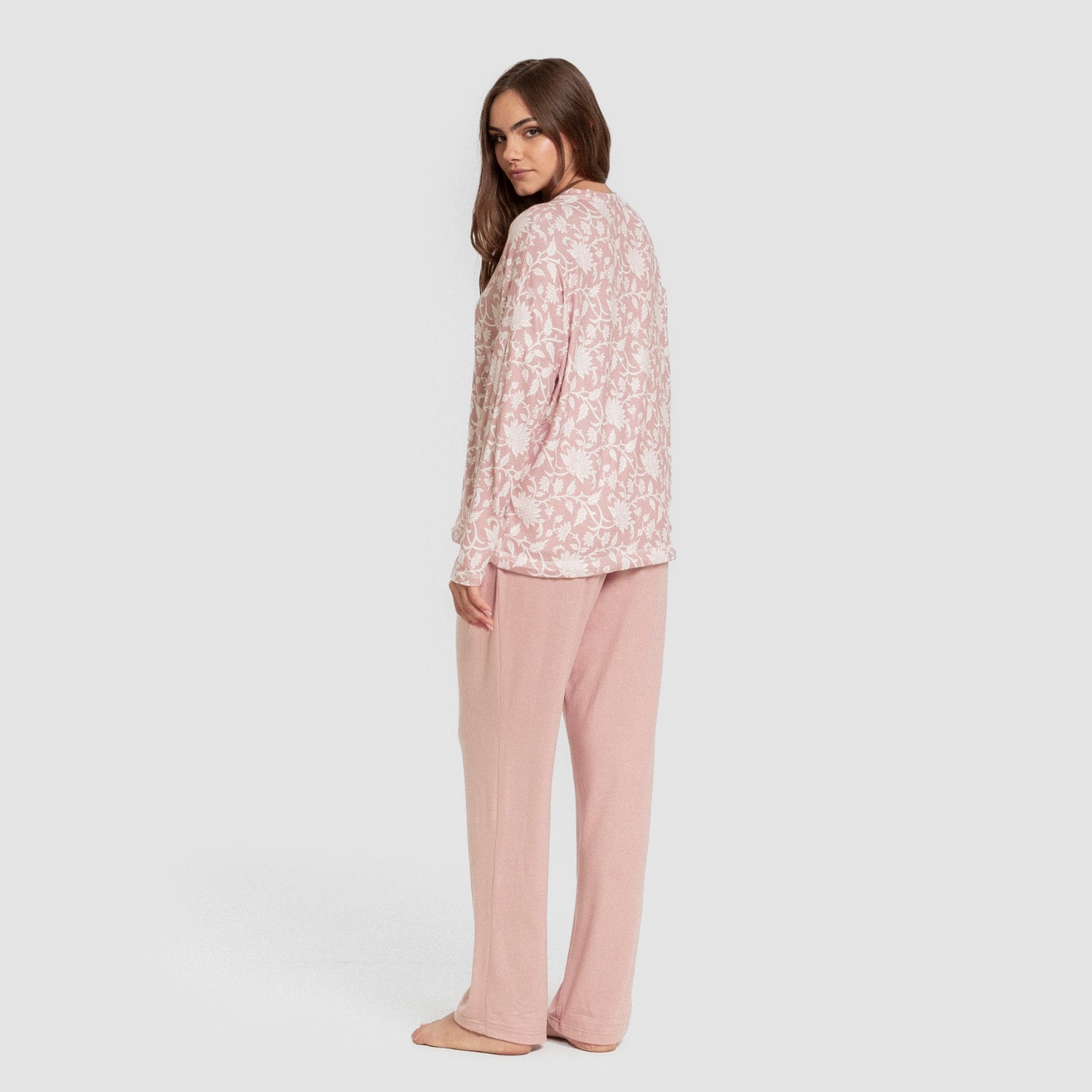 Pijama longo feminino secreto Amira roseta