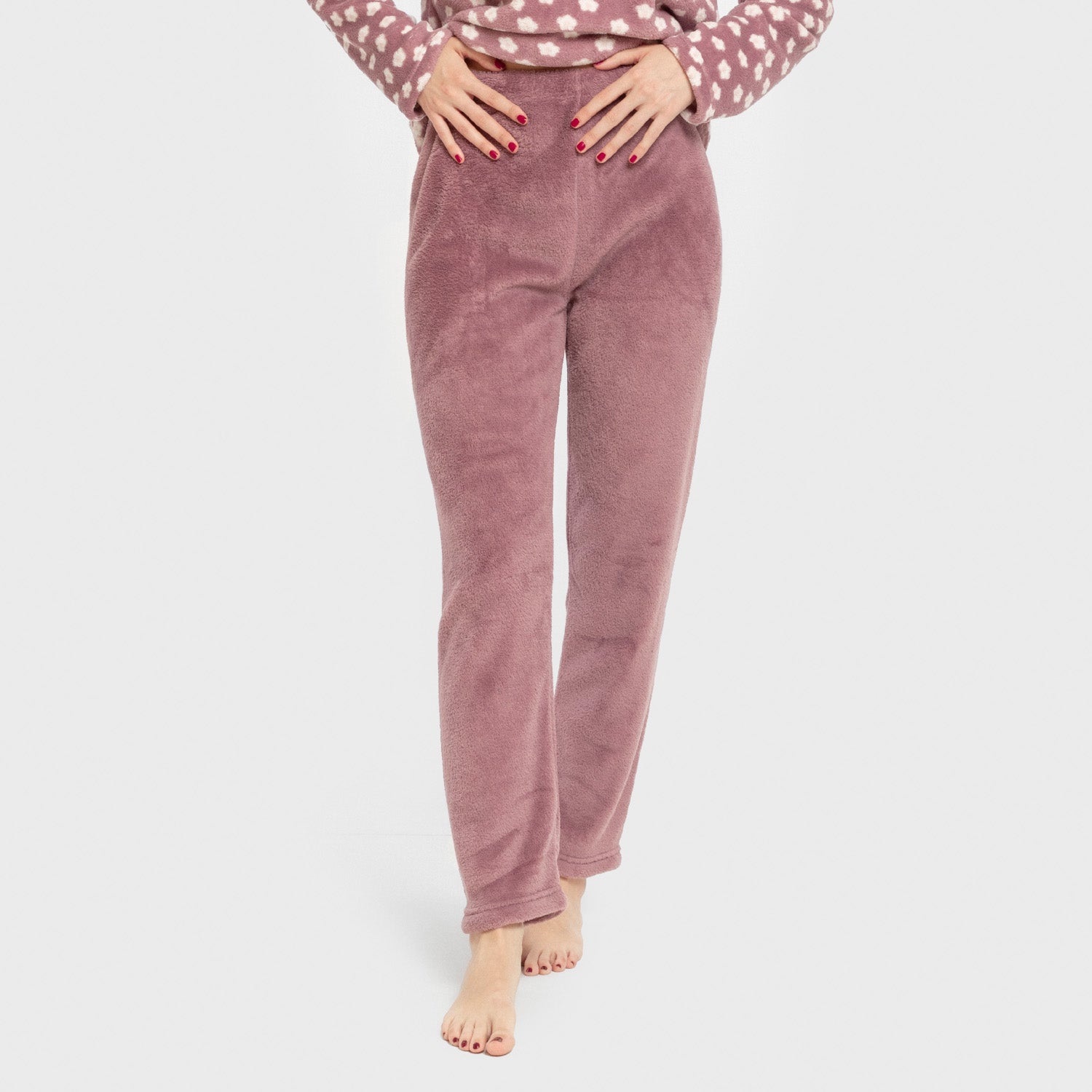 Pijama de lã coral Berta Aubergine