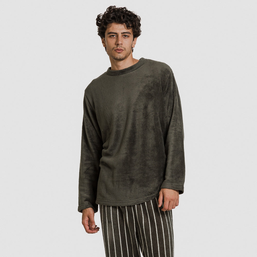 Pijama masculino listrado coral verde Beatrice