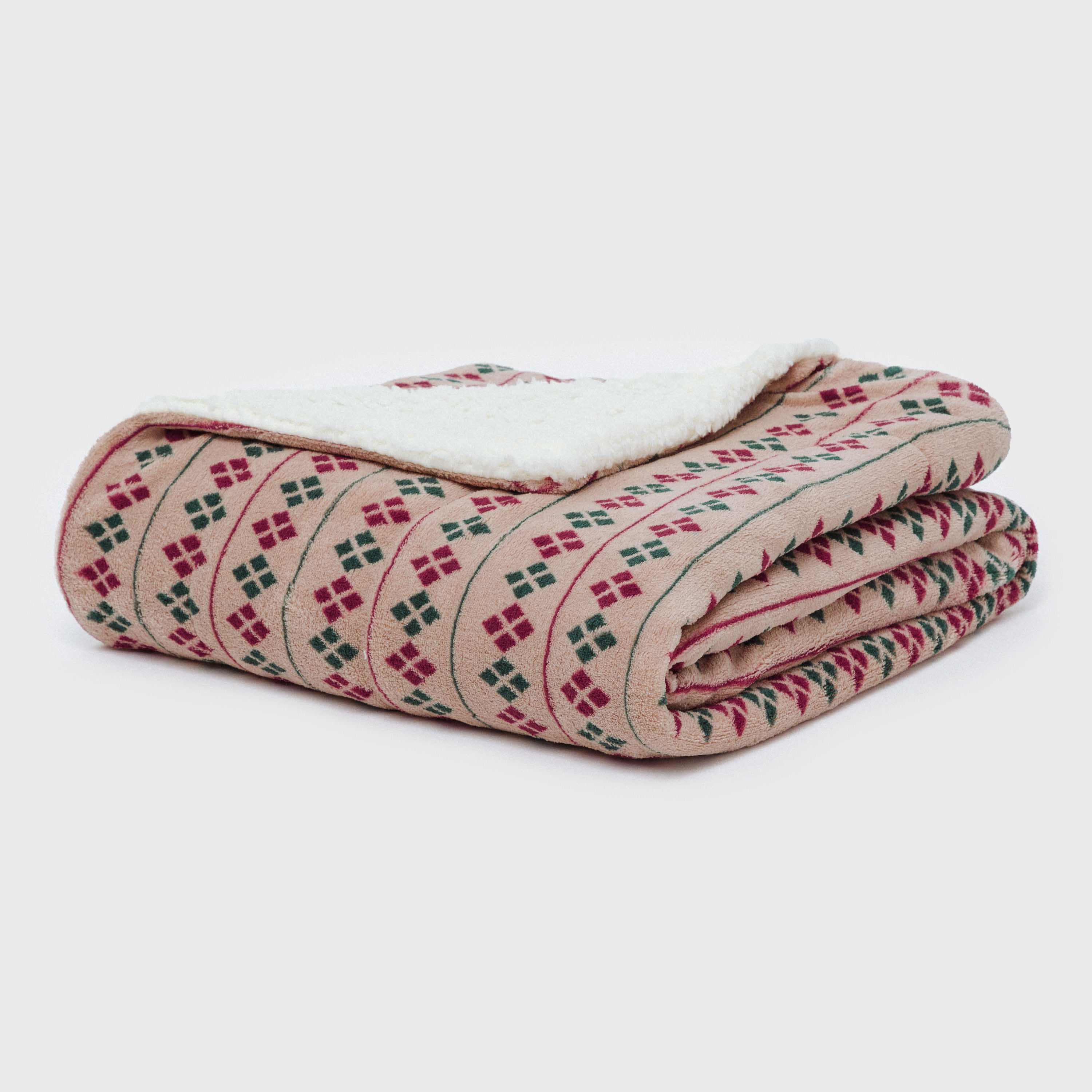 Manta sherpa Casimira bordô