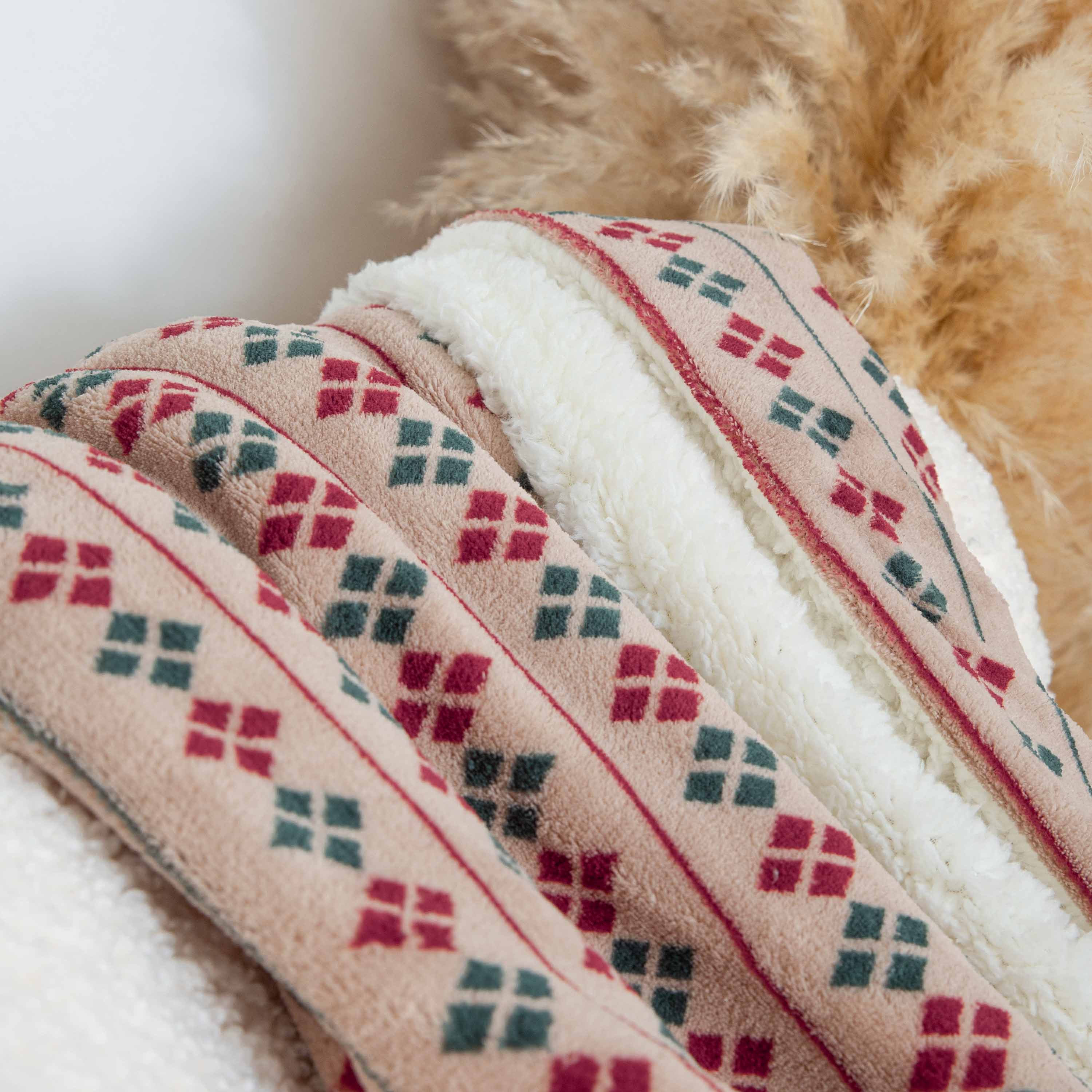 Manta sherpa Casimira bordô