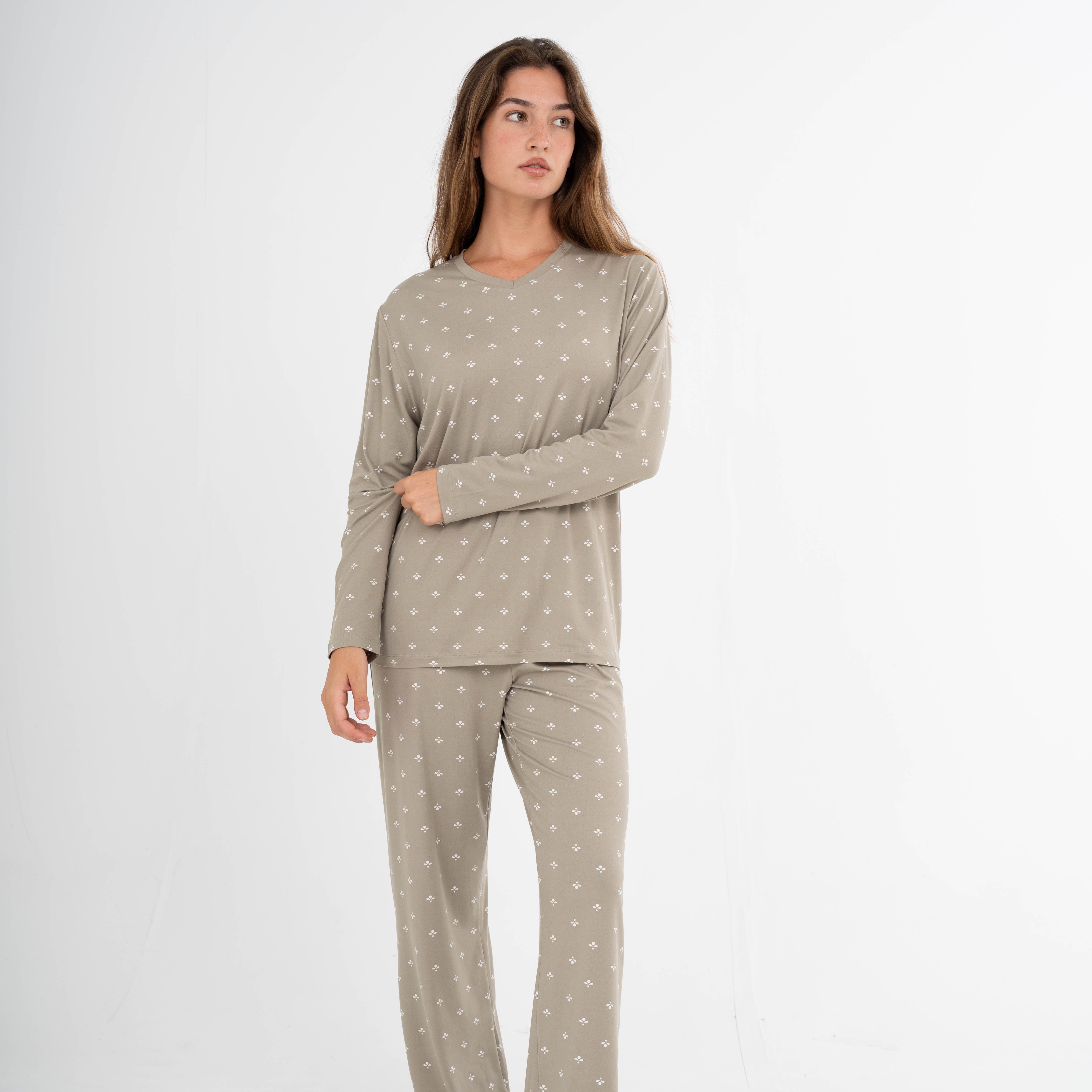 Pijama longo feminino Soft Embera Dry verde