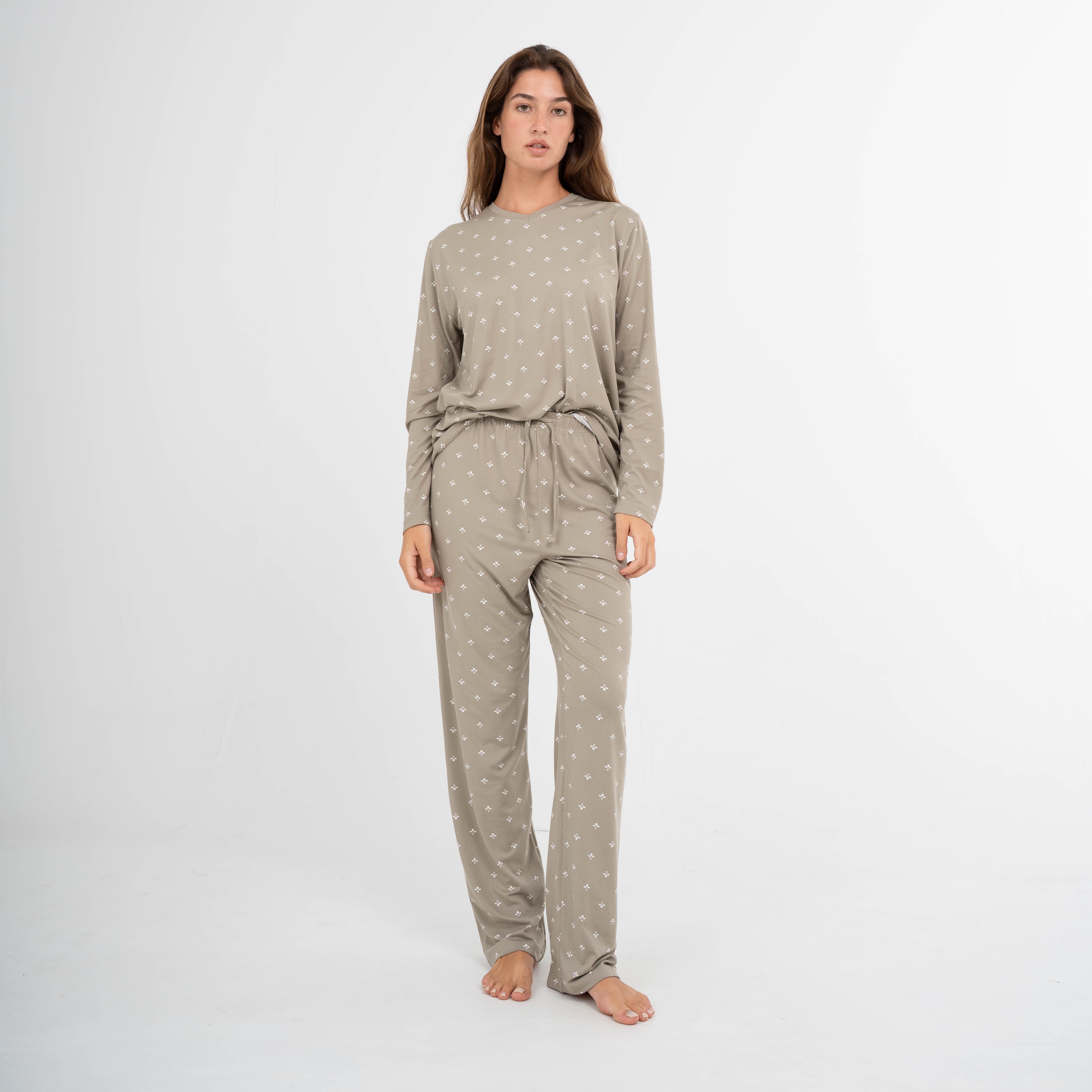 Pijama longo feminino Soft Embera Dry verde