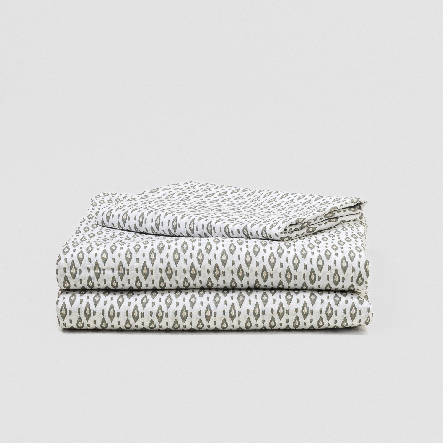 Juego de sábanas algodón Nerdana verde seco - topo