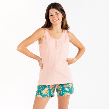 Pijama curto algodão Dusetti rosa