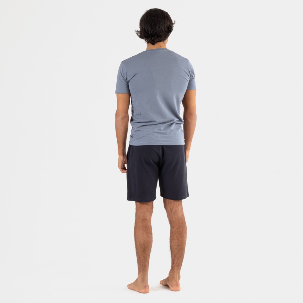 Conjunto desportivo curto homem azul indigo - azul marinho