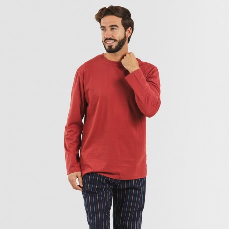 Pijama homem flanela Raya San Luis bordeaux