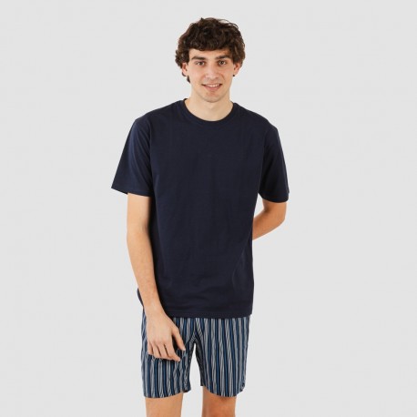 Pijama homem curto Raya Galileo azul marinho