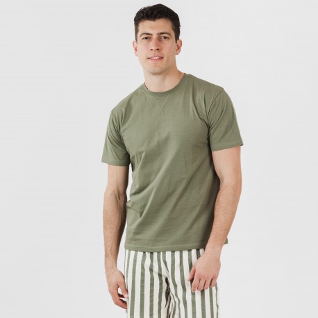 Pijama curto algodão homem Raya Aviles verde caça