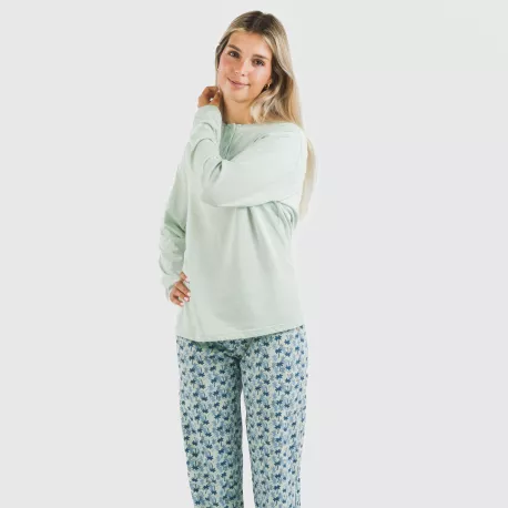 Pijama algodão Gaia verde tiffany