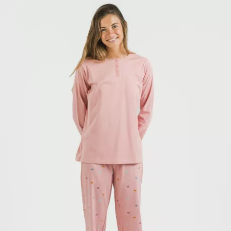 Pijama algodão Mapita rosa