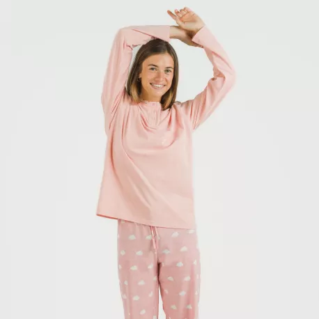 Pijama algodão Nubecita rosa