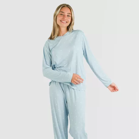 Pijama mulher soft Ambarina azul celeste