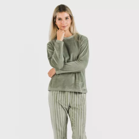 Pijama veludo Raya Astria verde caça