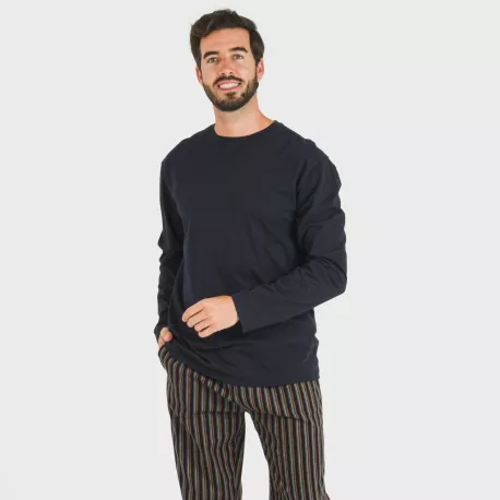 Pijama homem flanela Raya Vermont azul marinho