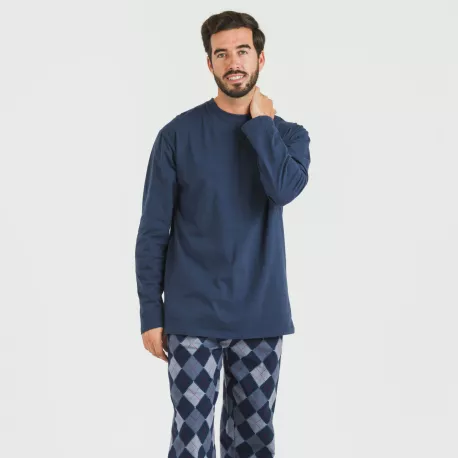 Pijama homem flanela Darsiriki azul