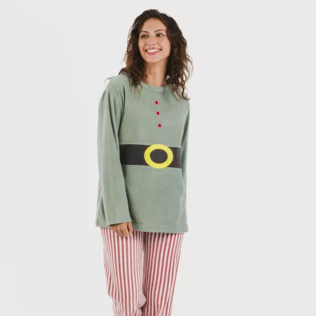 Pijama polar Leto verde tiffany