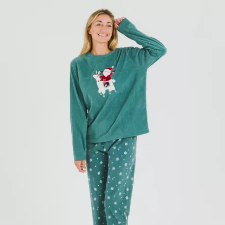 Pijama polar Elf verde francês