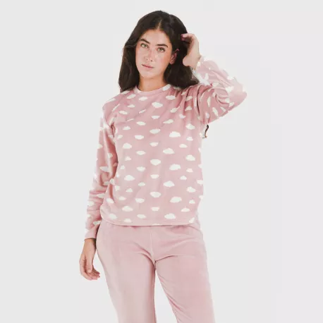 Pijama veludo Nubecita rosa palo