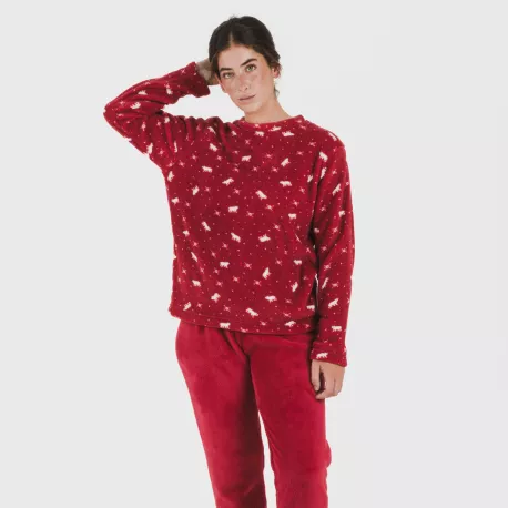 Pijama coral Cody bordeaux