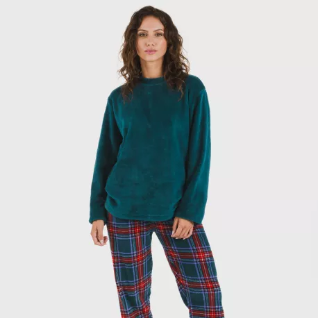 Pijama coral Cuadro Bimba verde menta