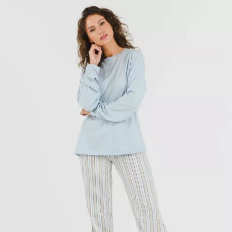 Pijama algodão Raya Bill azul celeste