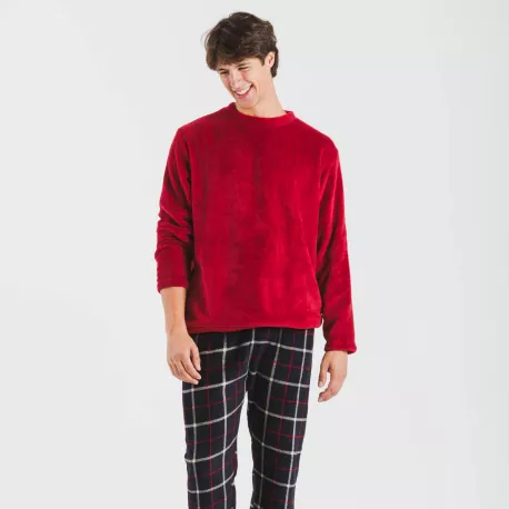 Pijama coral homem Cuadro Gaston bordeaux