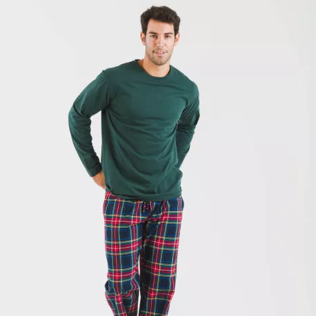 Pijama homem flanela Cuadro Jairo verde