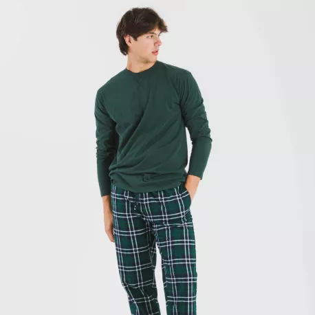 Pijama homem flanela Cuadro Guelo verde