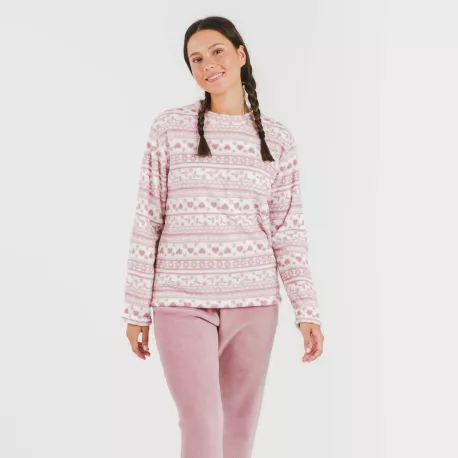 Pijama coral Candy malva rosa