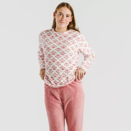 Pijama coral Etea malva