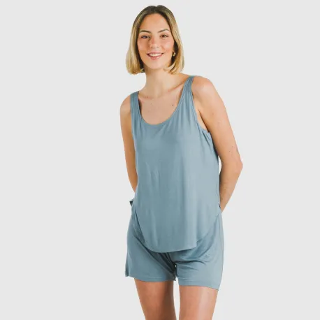 Pijama alças mulher viscosa liso