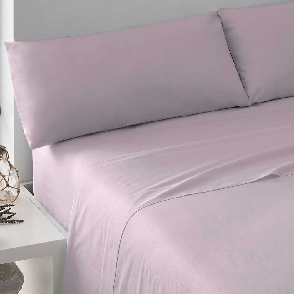 Conjunto de lençóis de algodão percal cor malva