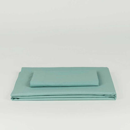 Conjunto de lençóis de algodão percal verde Tiffany