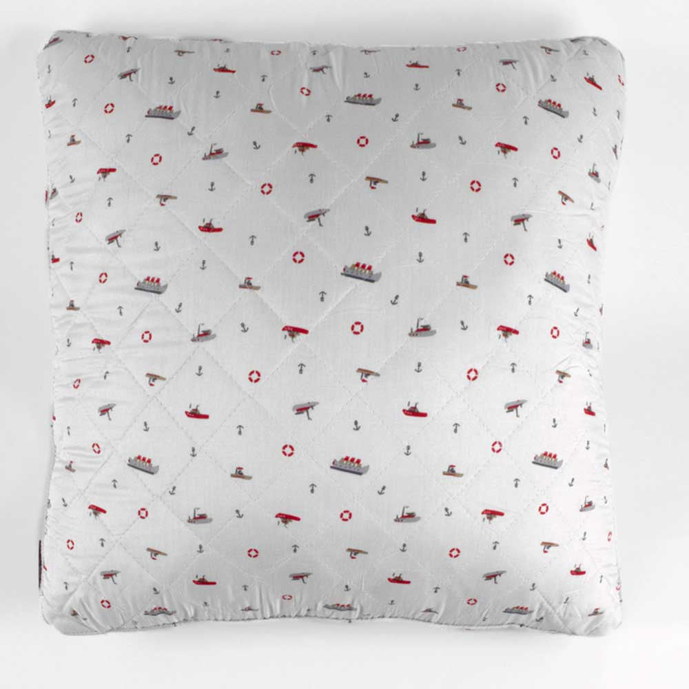 ALMOFADA QUADRADA LITTLE SHIPS - CAPA + ENCHIMENTO