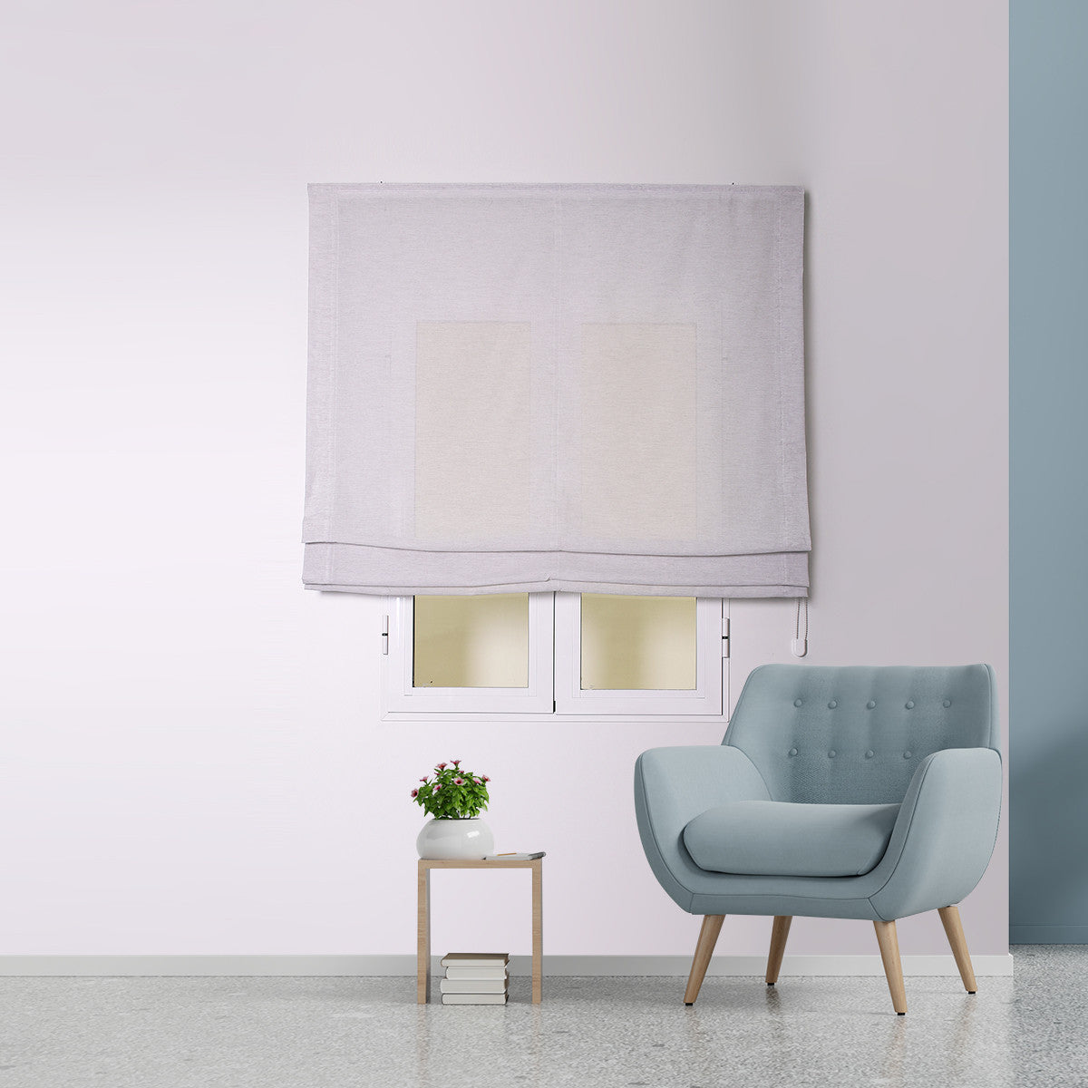 Cortina romana Montelino cinza com corrente