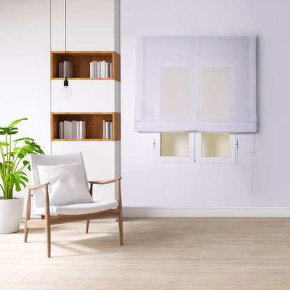 Cortina romana branca Montelino com corrente