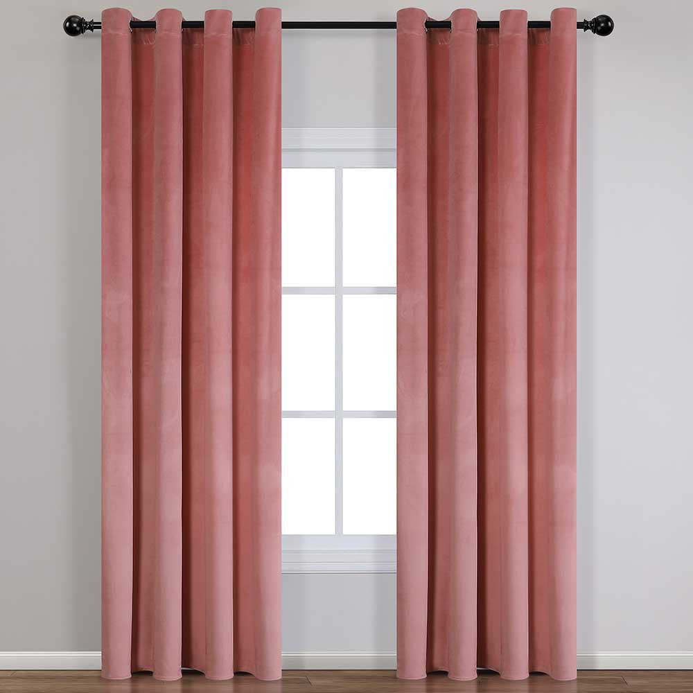 Cortina nova, veludo rosa claro