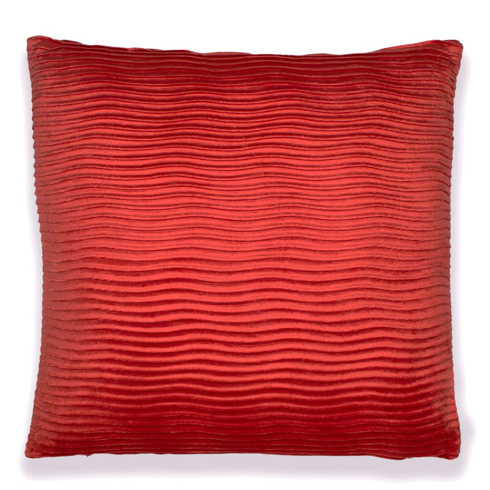 Cojín cuadrante New Ondas terciopelo liso 50x50 - funda + relleno