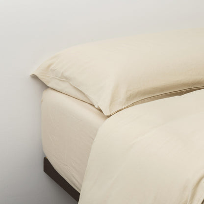 Capa de edredom bege em algodão orgânico