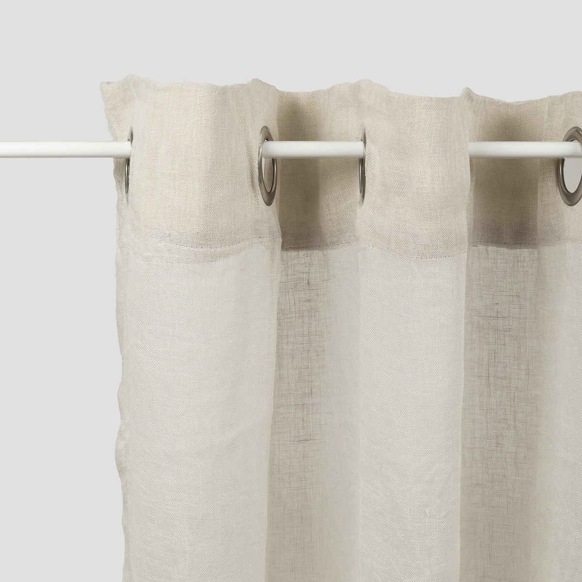 cortina transparente de linho e algodão cinza