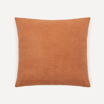 Almofada quadrante em camurça cor mandarim - capa + enchimento