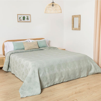 Colcha pique Flor verde