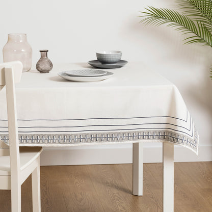 Toalha de mesa de algodão azul Heracles