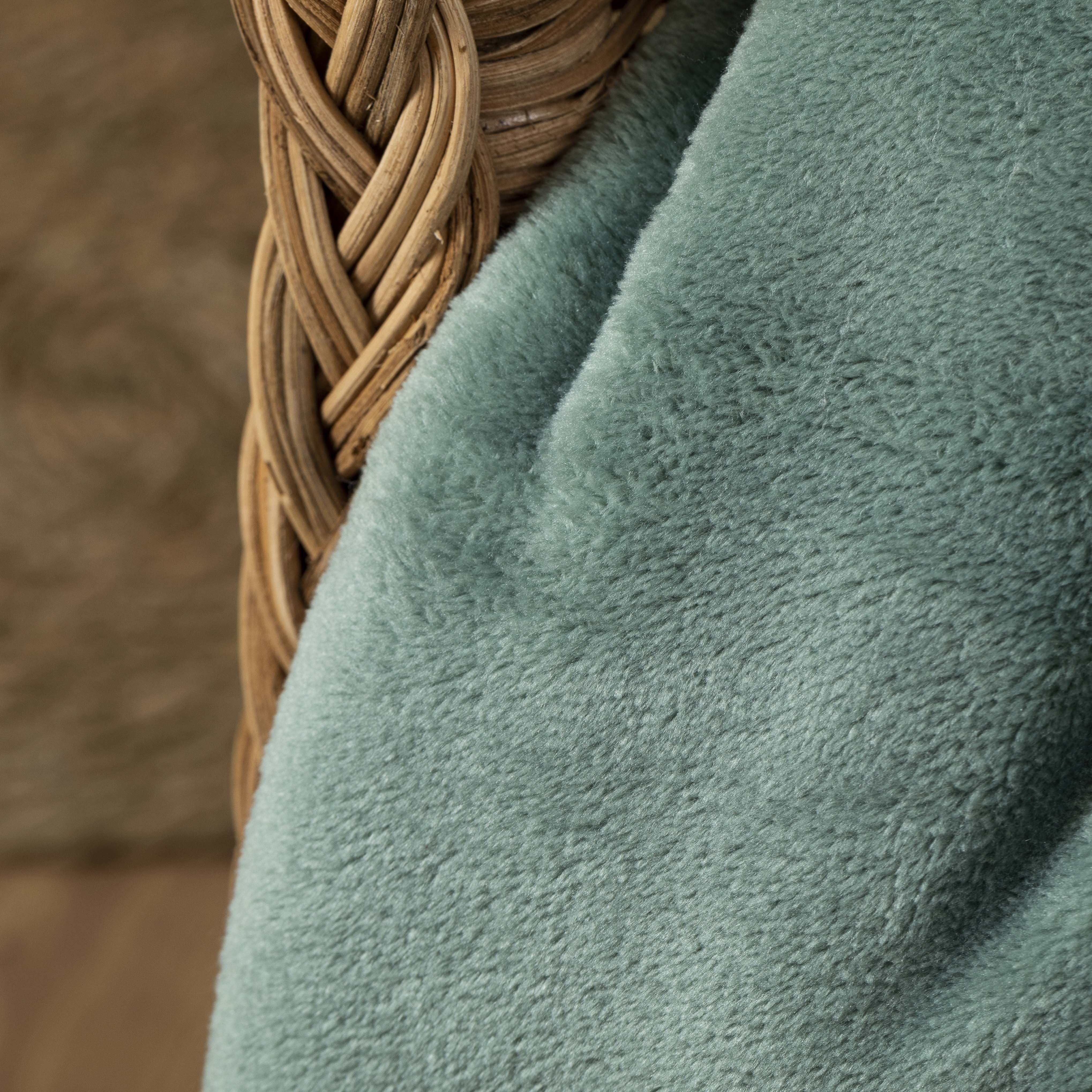 Manta francesa de veludo sherpa verde