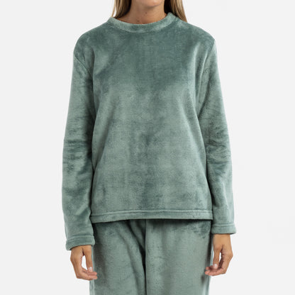 pijama francês de veludo verde