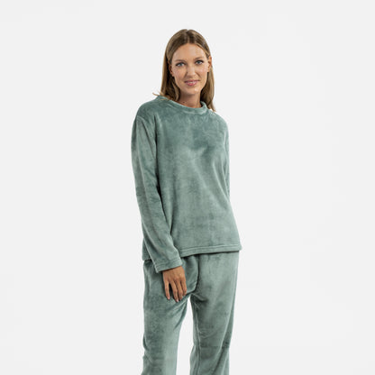 pijama francês de veludo verde