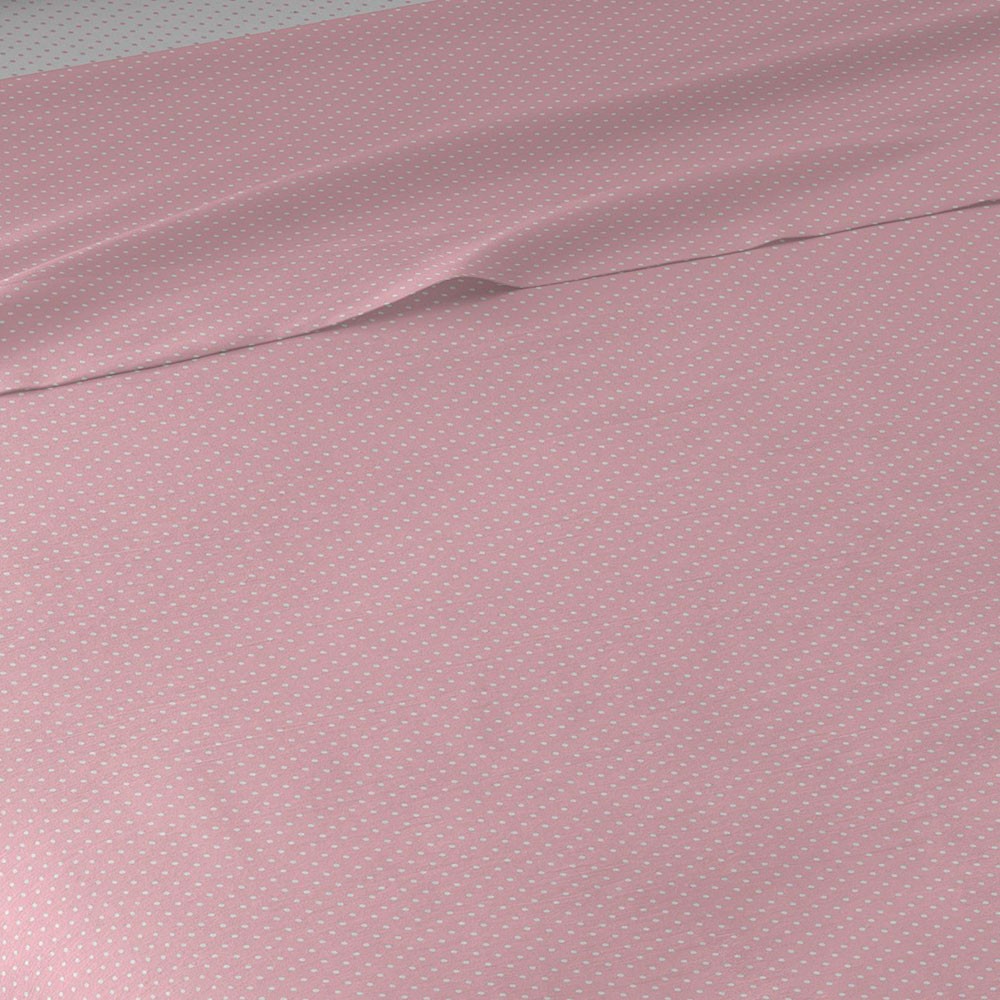 Jogo de lençóis Plumeti reversível rosa
