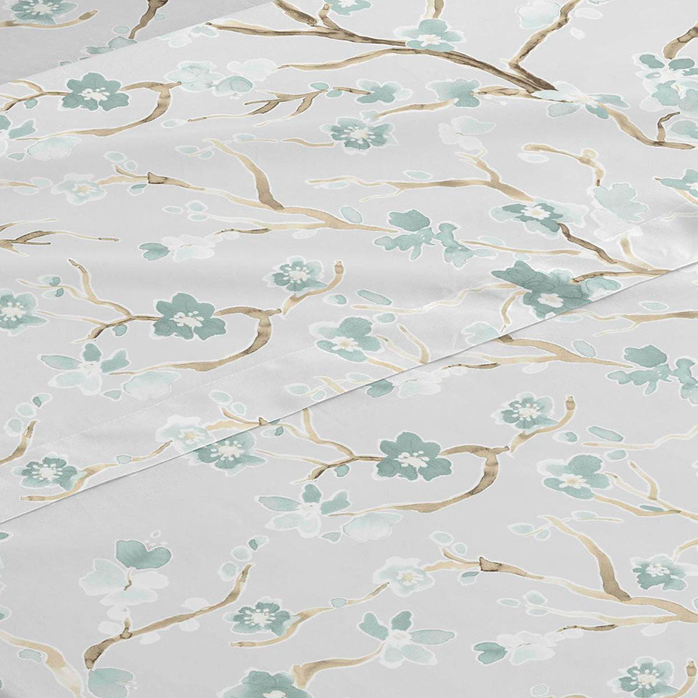 Jogo de lençóis algodão Samanta verde tiffany